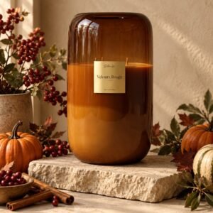 Vela de nicho Velours Rouge 4500 g de Solange Big Candles en frasco carey